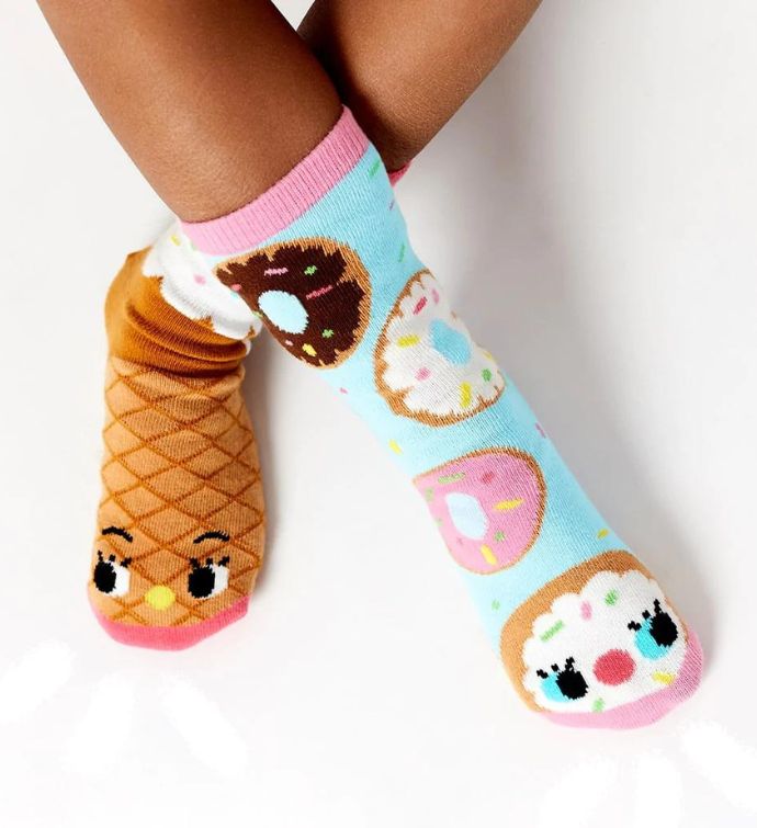 Donut & Ice Cream Pals Socks   Mismatchy Set  2 Pairs!