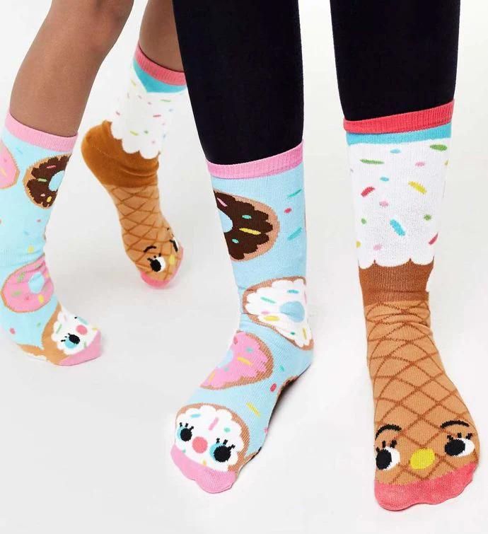 Donut & Ice Cream Pals Socks   Mismatchy Set  2 Pairs!