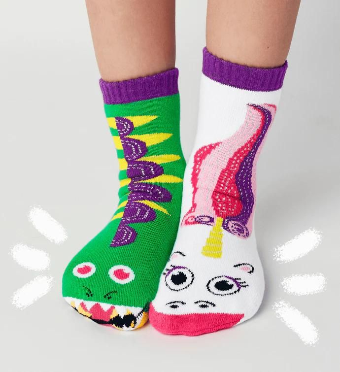 Dragon & Unicorn Pals Socks - Mismatchy Set (2 Pairs!)