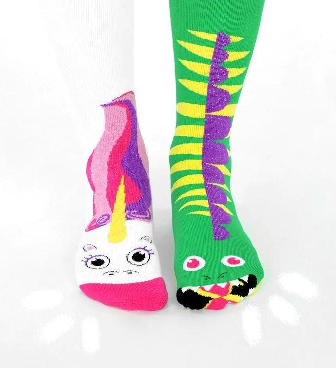 Dragon & Unicorn Pals Socks - Mismatchy Set (2 Pairs!)