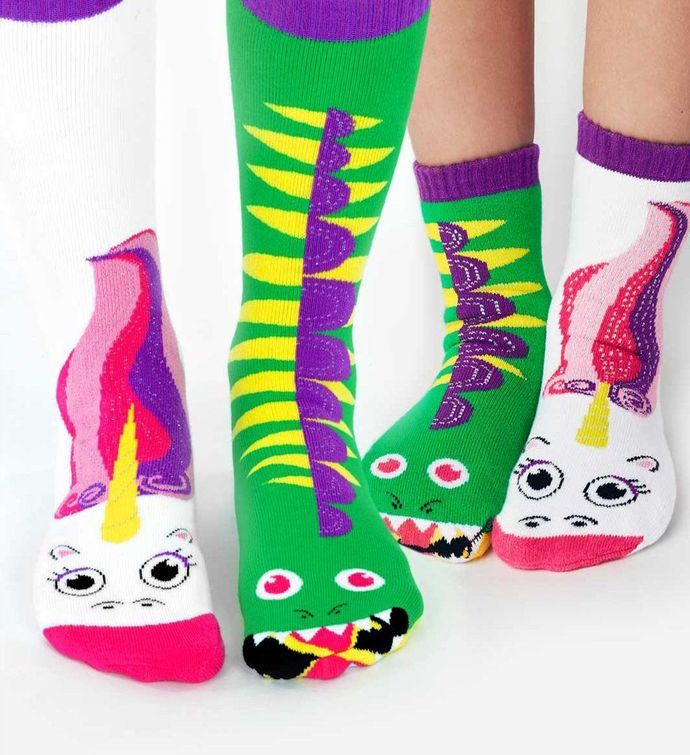 Dragon & Unicorn Pals Socks   Mismatchy Set  2 Pairs!