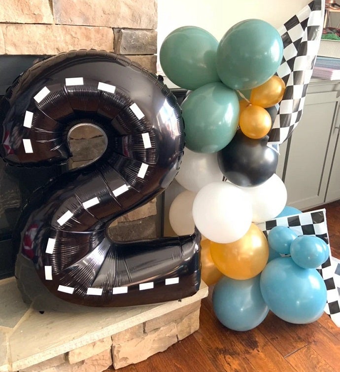 Vintage Race Car Themed Balloon Garland Kit Diy