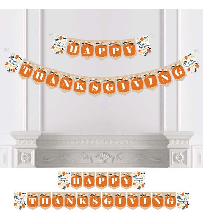 Happy Thanksgiving   Fall Harvest Bunting Banner Decor Happy Thanksgiving