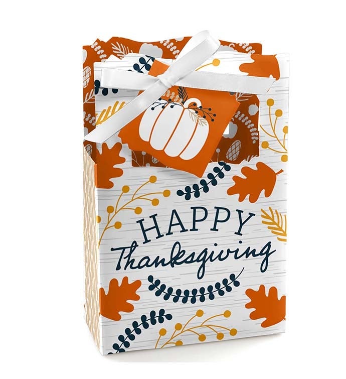 Happy Thanksgiving   Fall Harvest Party Favor Boxes   Set Of 12