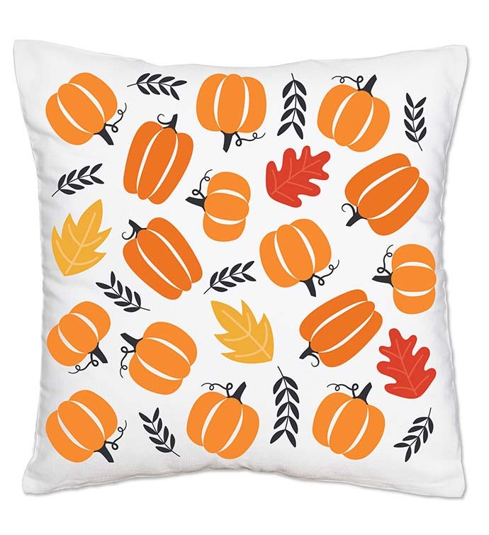 Fall Pumpkin   Halloween Or Thanksgiving   Throw Pillow Cover   16 X 16 In