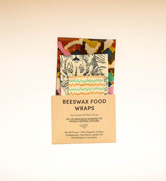 Beeswax Food Wraps - Wildlife Set, Organic, World Central Kitchen