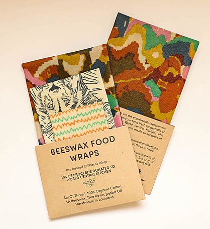 Beeswax Food Wraps - Wildlife Set, Organic, World Central Kitchen