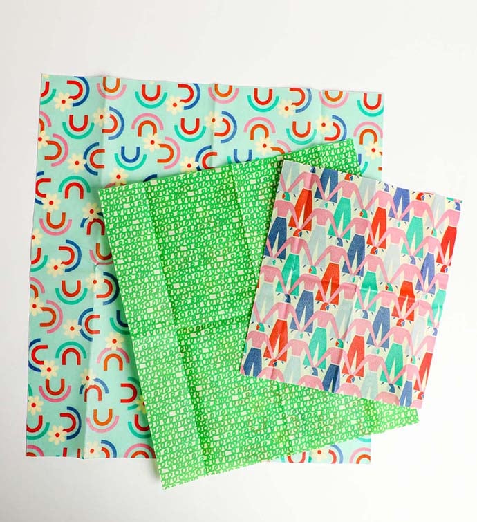 Beeswax Food Wraps - Let's Link Arms Set, Organic, World Central Kitchen