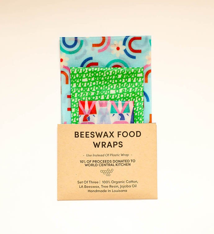 Beeswax Food Wraps   Let's Link Arms Set, Organic, World Central Kitchen