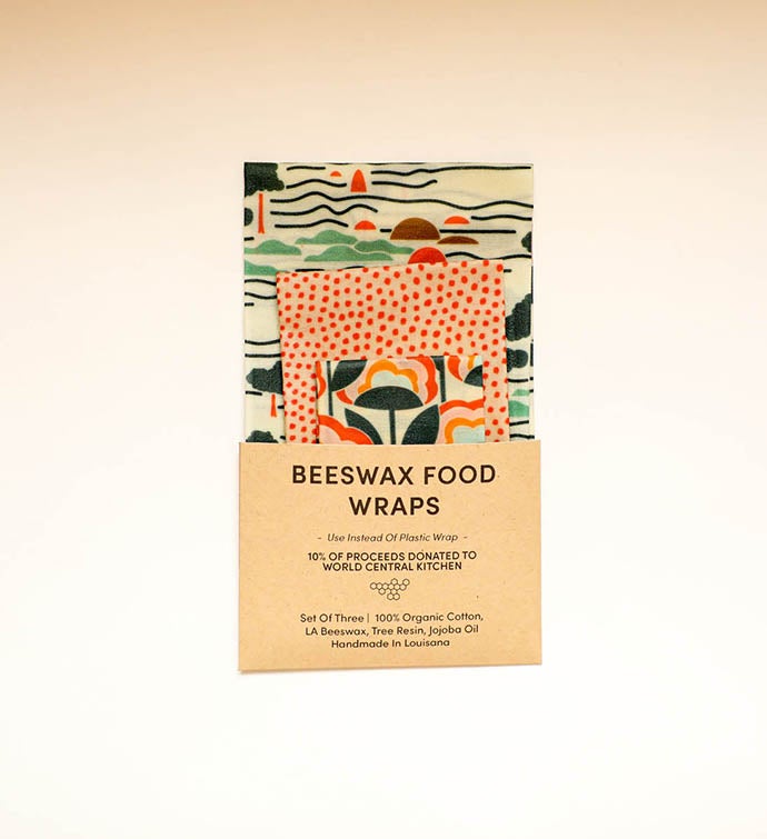 Beeswax Food Wraps - Let's Get Outside Set, Organic, World Central Kitchen