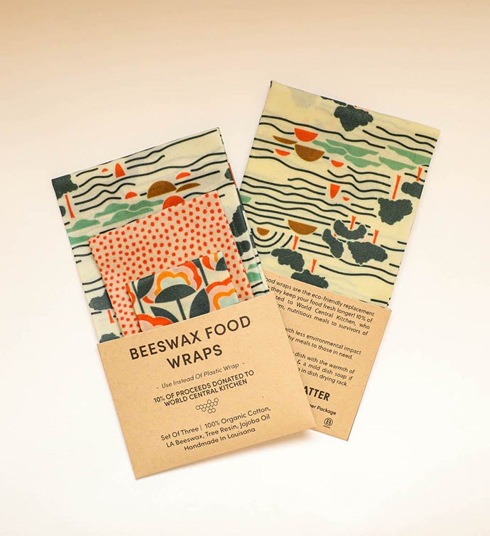 Beeswax Food Wraps   Let's Get Outside Set, Organic, World Central Kitchen
