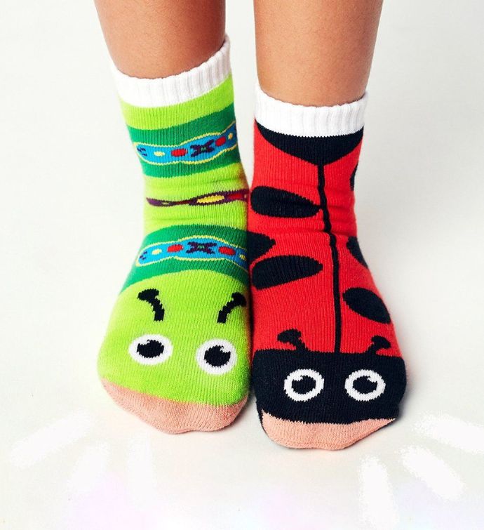 Ladybug & Caterpillar Pals Socks   Mismatchy Set  2 Pairs!