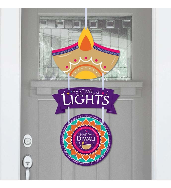 Happy Diwali   Festival Of Lights Party Outdoor Front Door Decor   3 Pc
