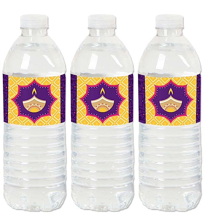 Happy Diwali   Festival Of Lights Party Water Bottle Sticker Labels   20 Ct