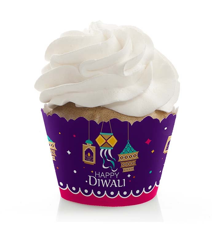 Happy Diwali   Festival Of Lights Party Decor   Cupcake Wrappers   12 Ct