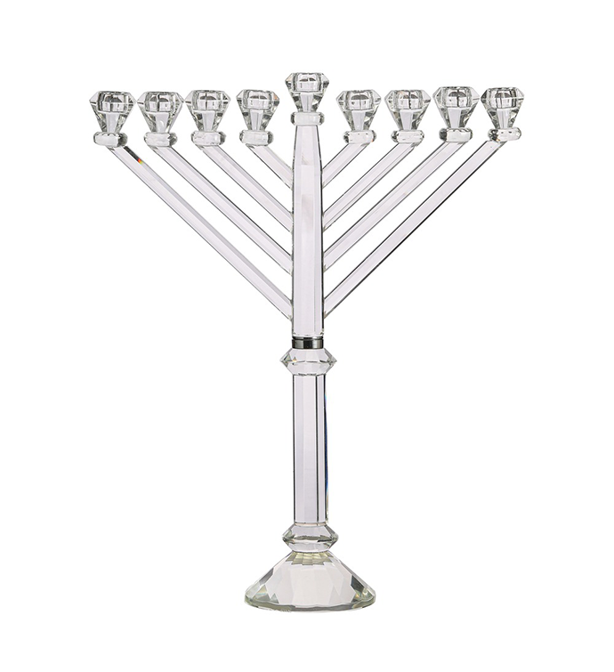 Lavish Crystal Menorah For Hanukkah Candle Lighting