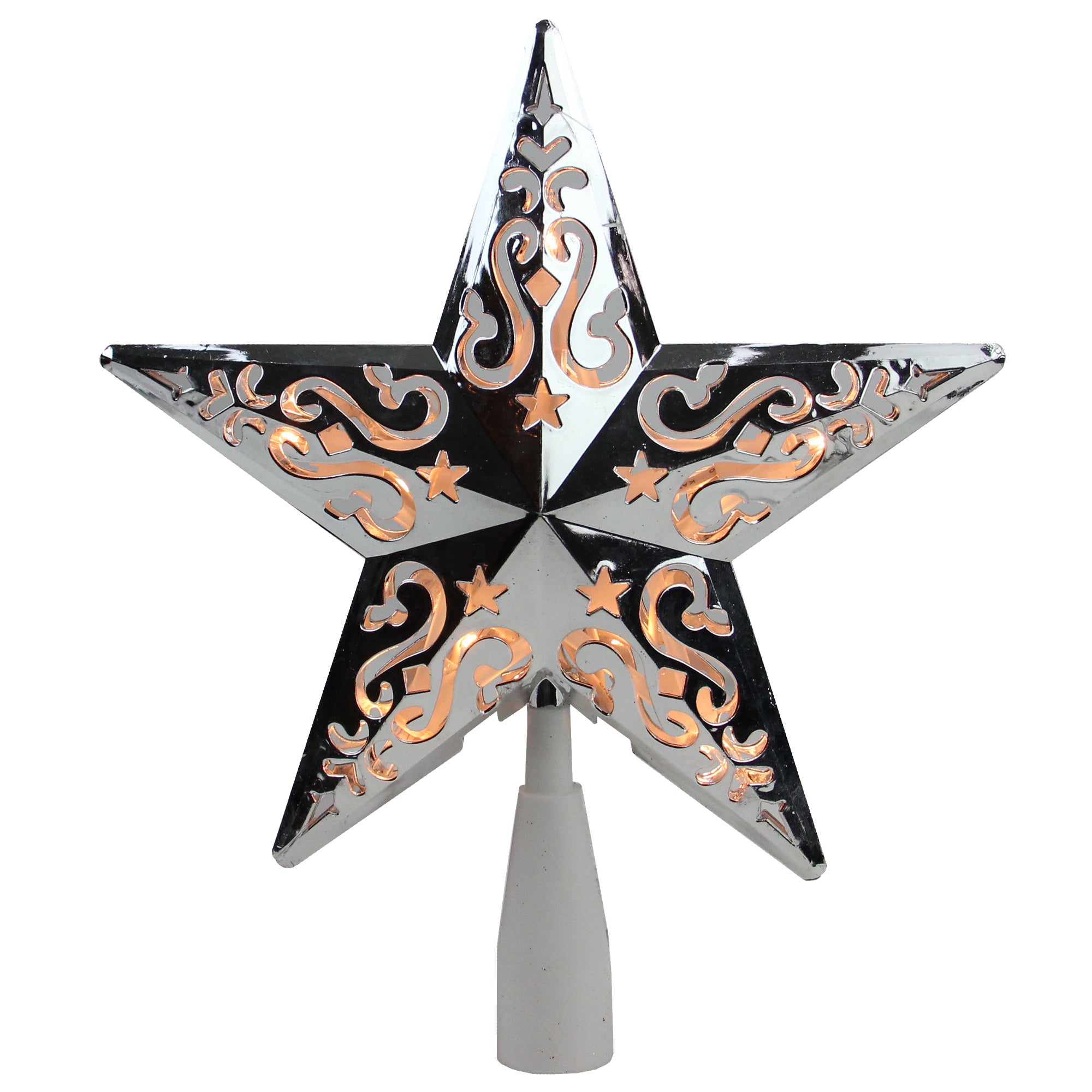 8.5" Star Christmas Tree Topper   Clear Lights