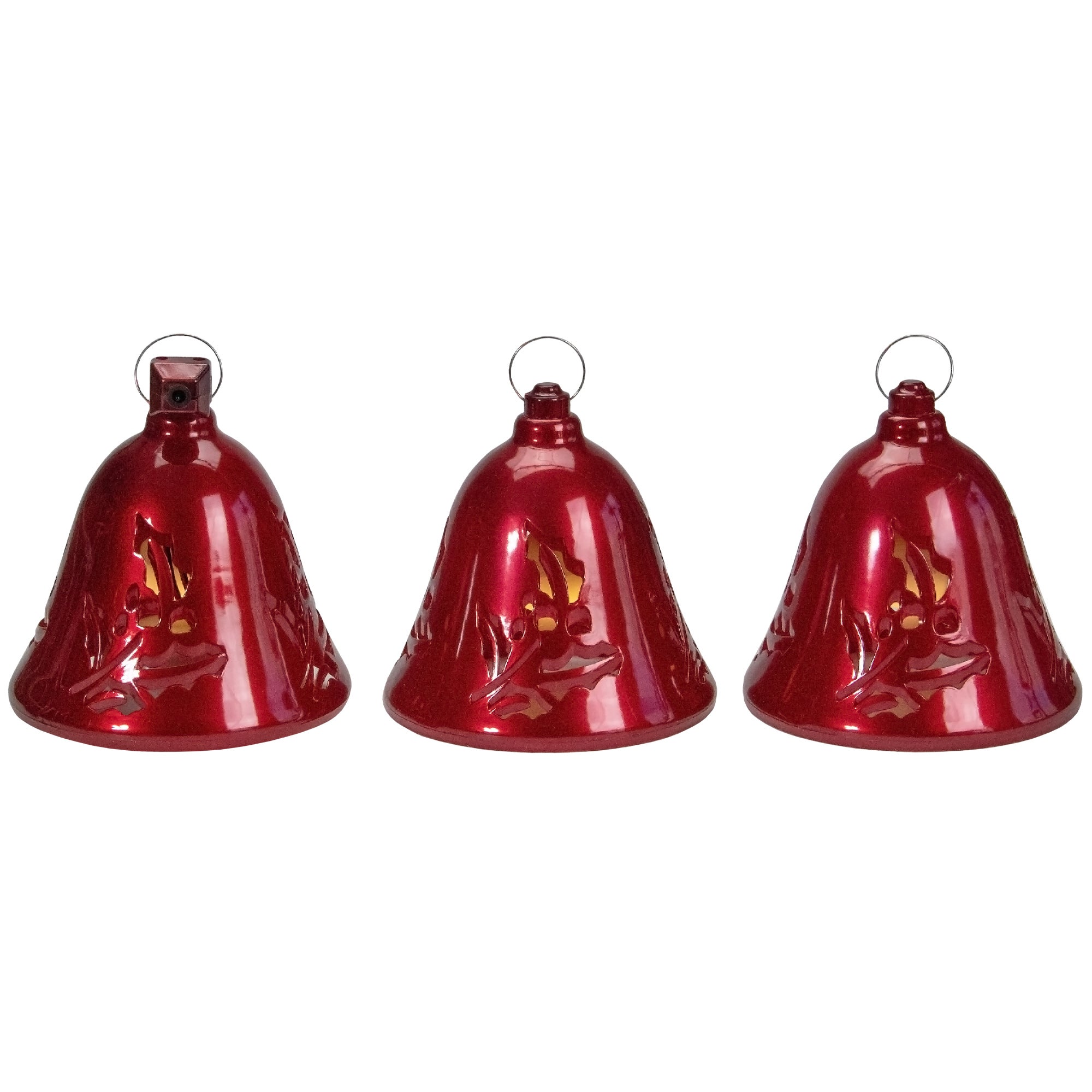 Set Of 3 Musical Lighted Bells Christmas Decorations  6.5"