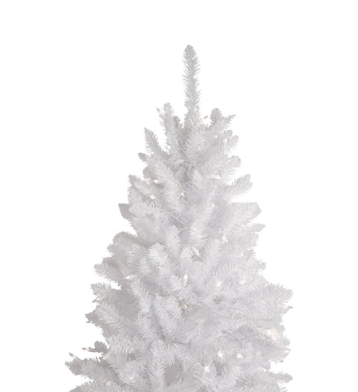 7.5' Pre lit White Pine Pencil Artificial Christmas Tree