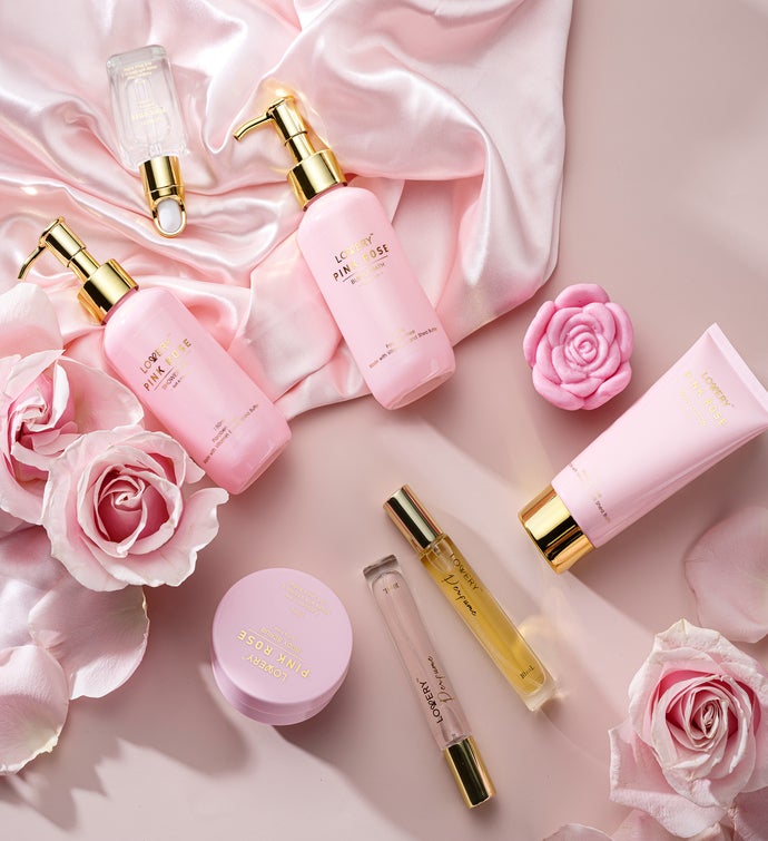 Luxe Pink Rose Bath and Body Set