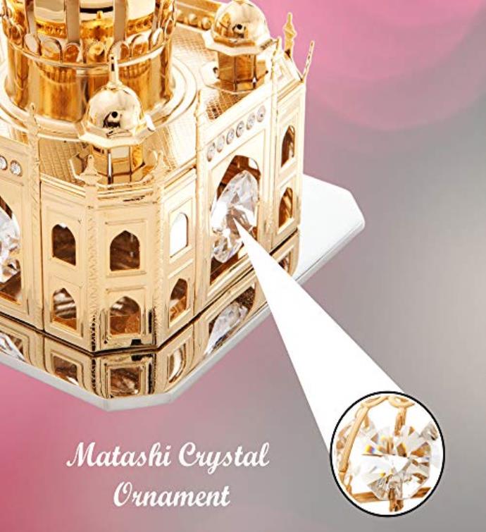 Matashi 24k Gold Plated Crystal Studded Mosque Ornament