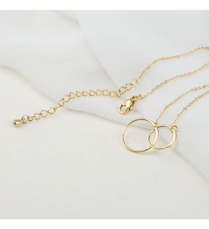 Merry Christmas Gold Rings Necklace