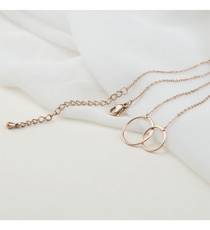 Merry Christmas Rose Gold Rings Necklace