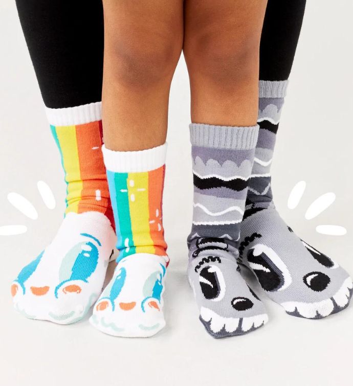 Rainbowface & Mr. Gray Pals Socks   Mismatchy Set