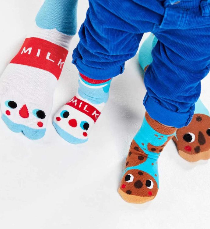 Milk & Cookies Pals Socks   Mismatchy Set  2 Pairs!