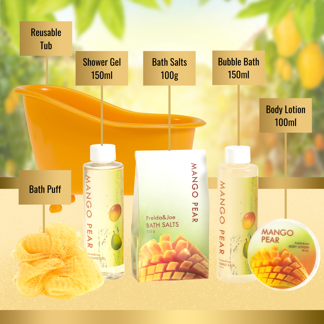 Freida and Joe Fragrance Bath & Body Spa Gift Set in a Tub Basket