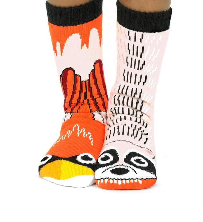 Raccoon & Cardinal Pals Socks