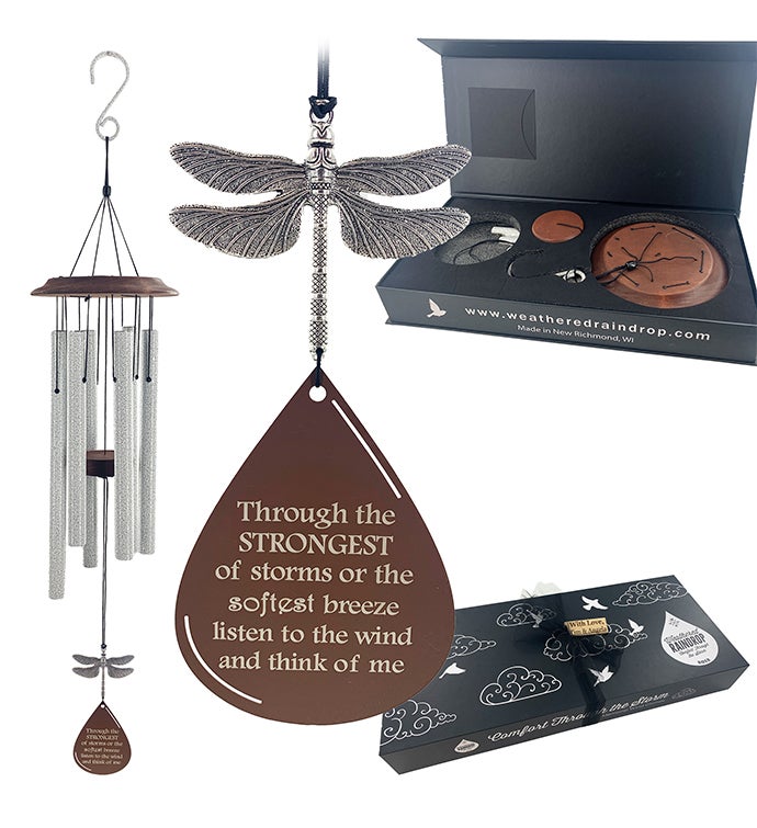 Memorial Dragonfly Wind Chime Through The Storm Sympathy Gift