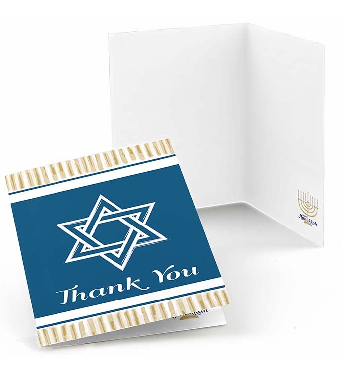Happy Hanukkah   Chanukah Party Thank You Cards  8 Count