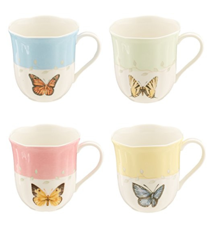 Lenox Butterfly Meadow 4 piece Mug Set, Multicolor, 1.85 Lb