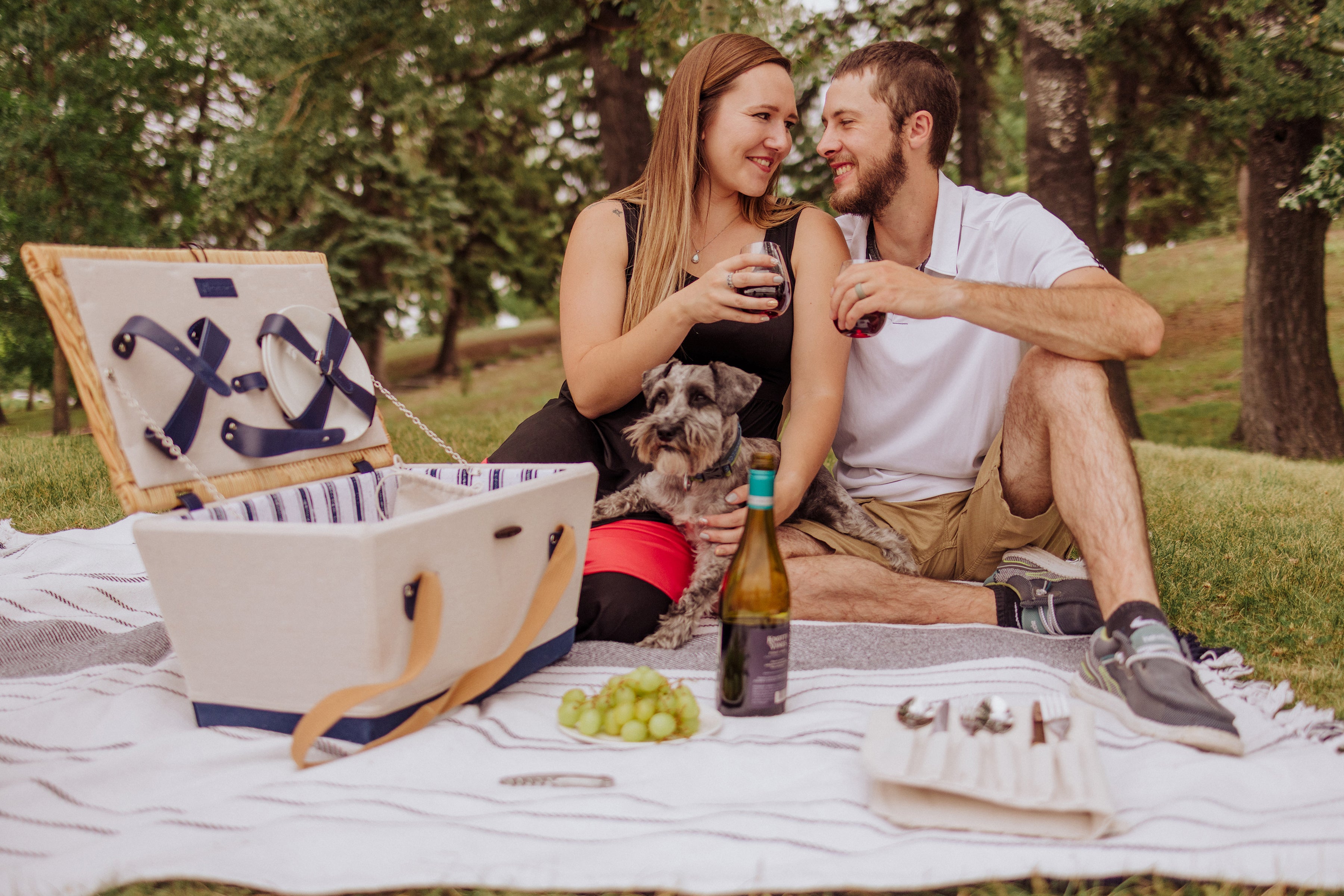 Boardwalk Picnic Basket For 4, (beige)