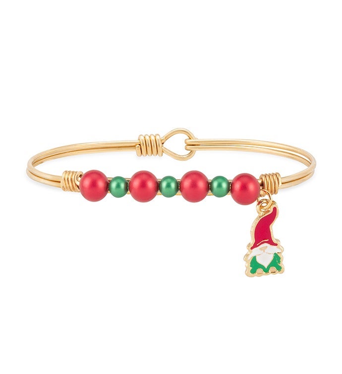 Luca + Danni Crystal Pearl Holiday Gnome Bangle Bracelet