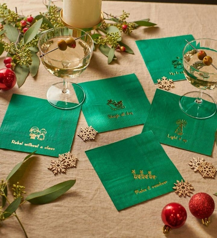 Holiday Cheer Cocktail Napkins  25 Per Pack
