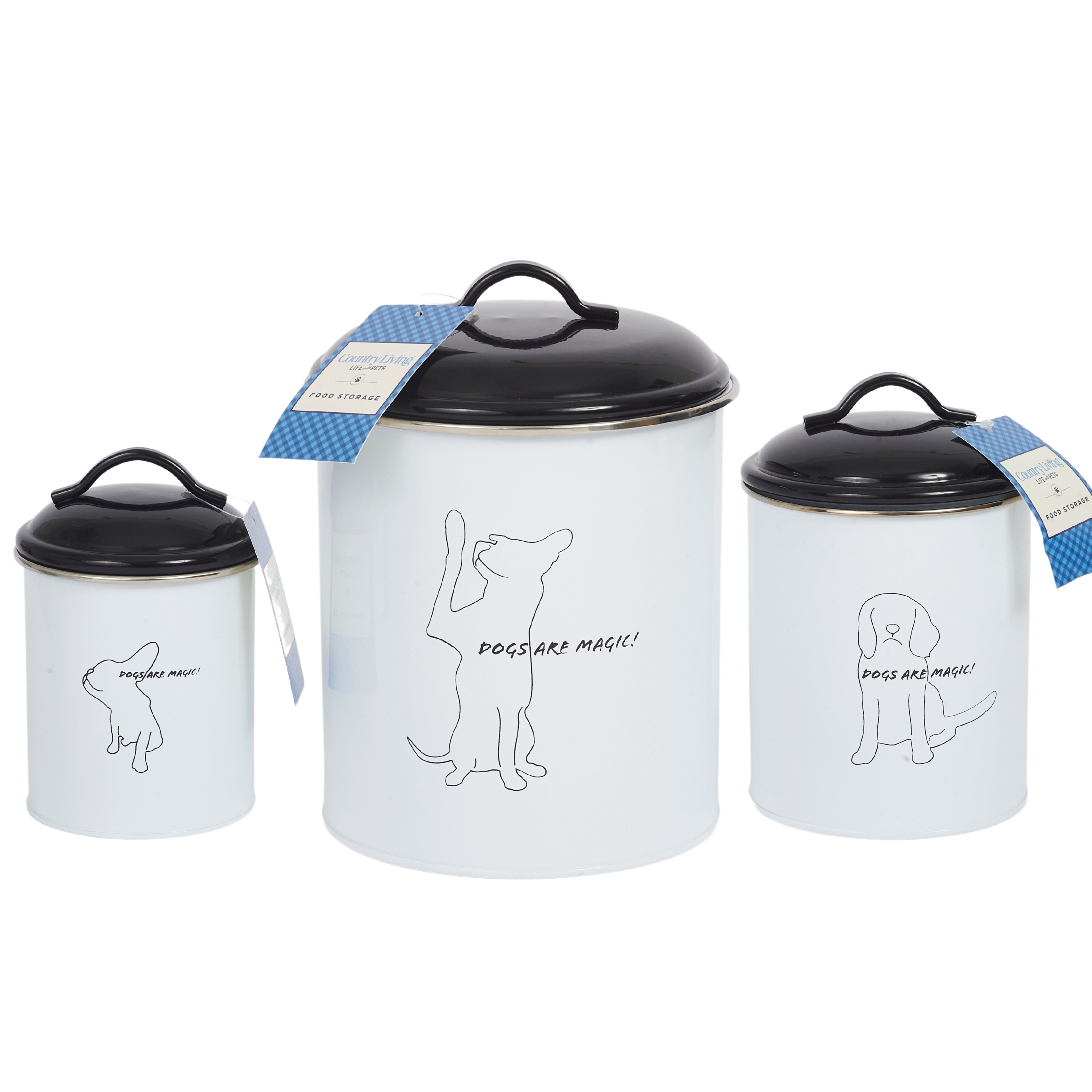 Country Living 3-Piece Pet Treat Storage Set - 'Dogs are Magic' Design