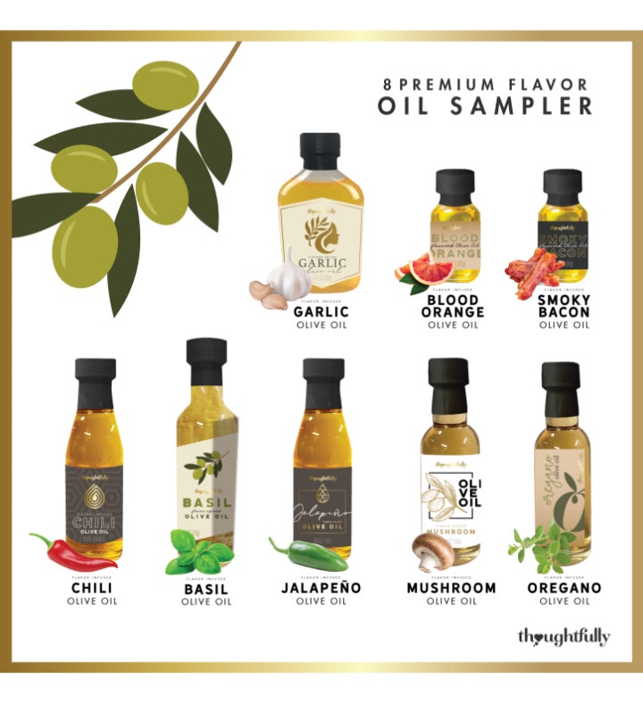 Artisanal Olive Oil Sampler, Set Of 8