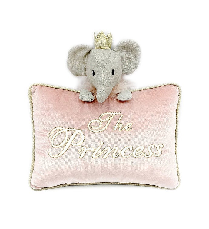 The Princess Pink Velvet Accent Pillow Etta The Elephant