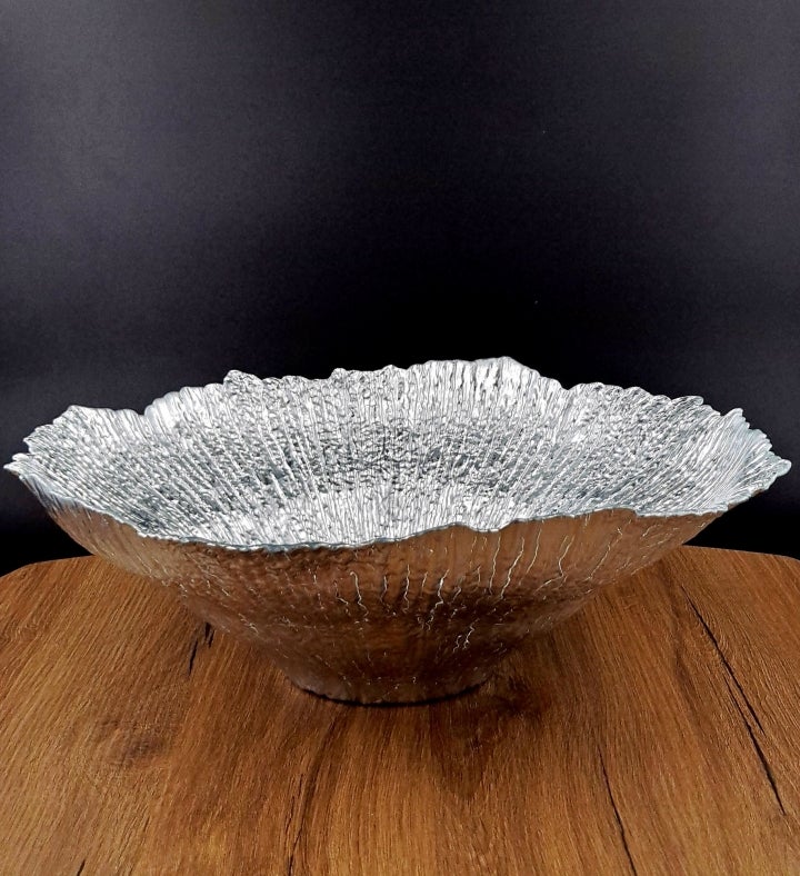 Coral 14" Gilded Glass Centerpiece Bowl
