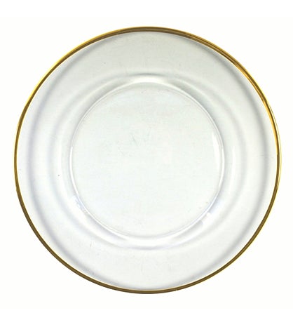 Gilt Set/4 13" Glass Charger Plates