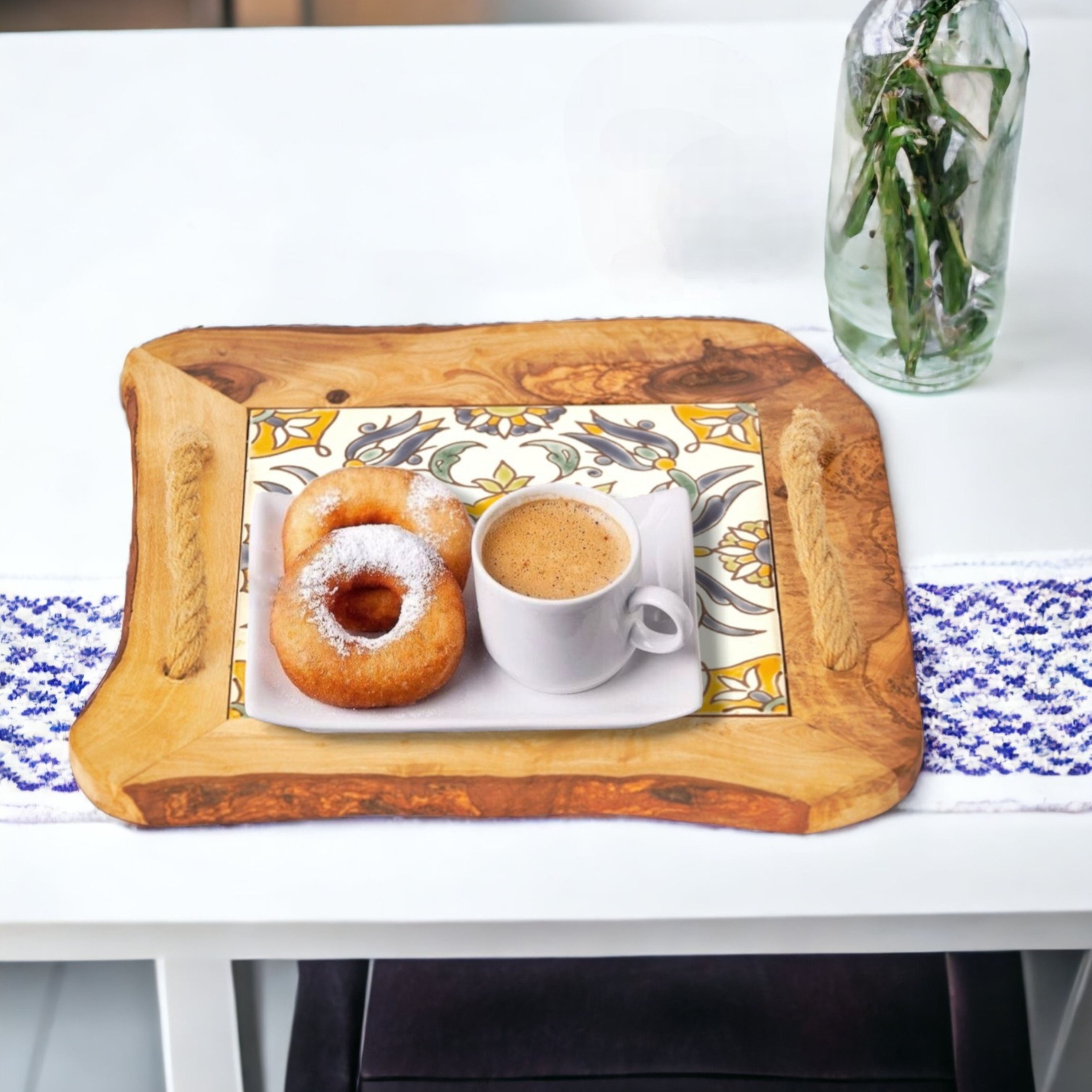 Breakfast Tray with Rope 2024 Handles