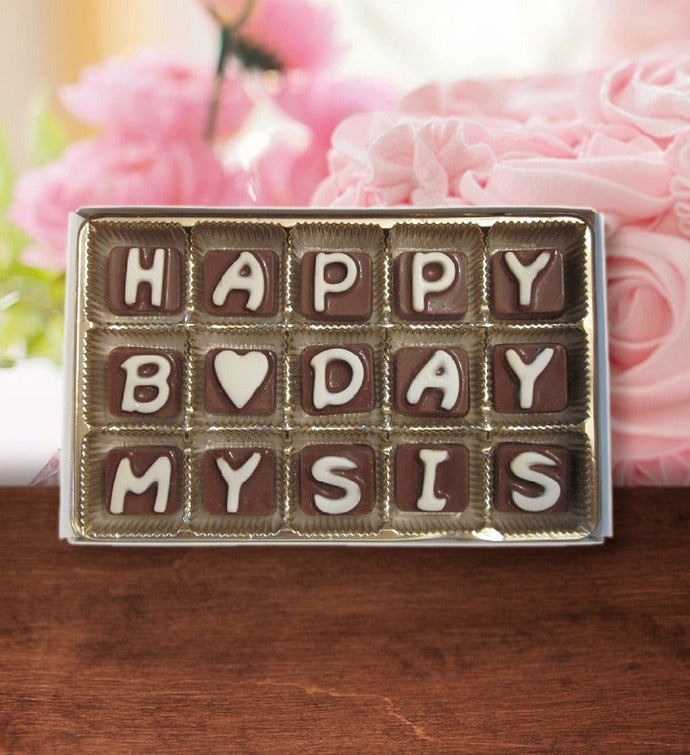 Happy Birthday To My Sister Chocolate Message Birthday Gift For Women