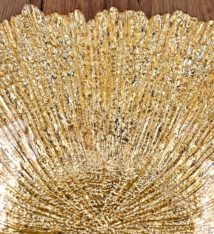 Coral 16" Gilded Glass Centerpiece Bowl