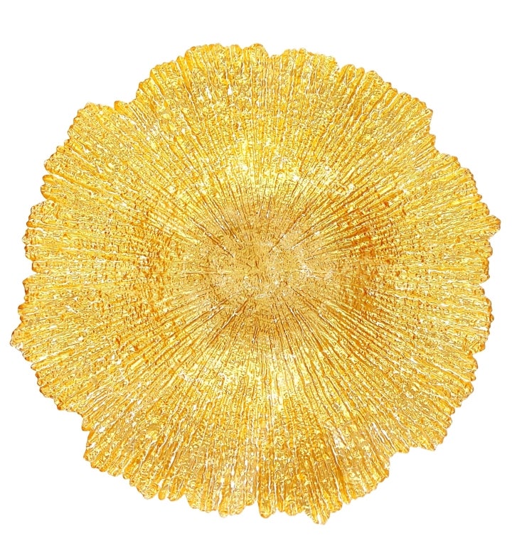 Coral 16" Gilded Glass Centerpiece Bowl