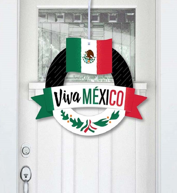 Viva Mexico   Outdoor Mexican Independence Day Decor   Front Door Wreath
