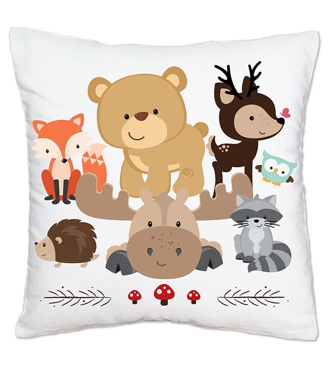 Woodland Creatures   Decorative Cushion Case   Throw Pillow Cover 16x16 In