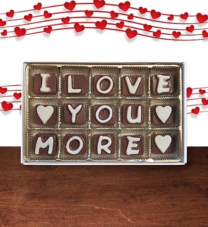 I Love You More Chocolate Message Valentines Gift For Girlfriend