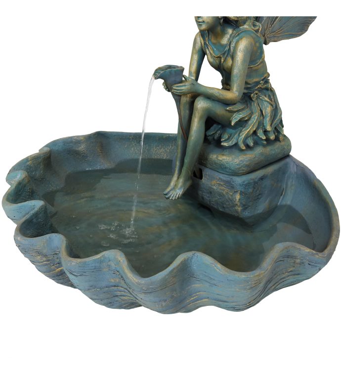 Fairy Shell Outdoor Water Fountain 30 Inch